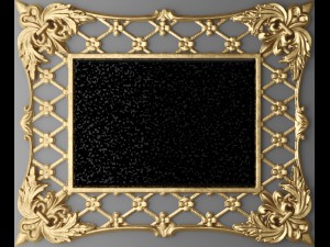 baroque frame mirror 3D Model