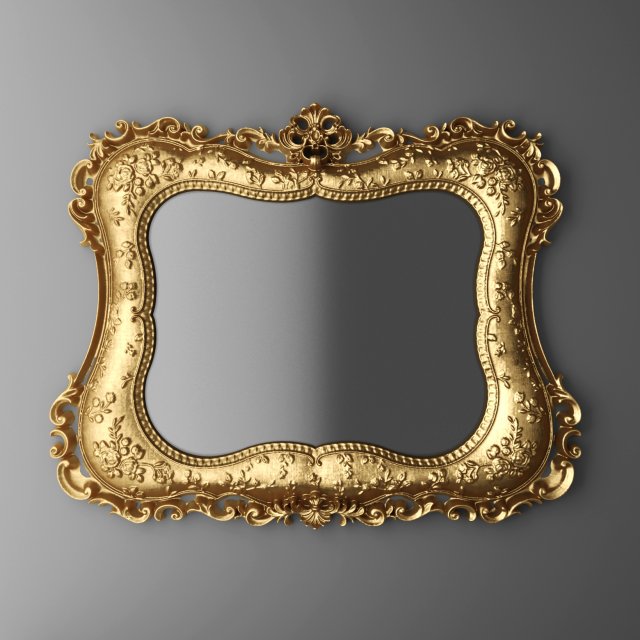 baroque frame mirror 3D Модель .c4d .max .obj .3ds .fbx .stl .blend 