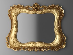 baroque frame mirror 3D Model