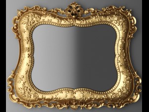 baroque frame mirror 3D Модель