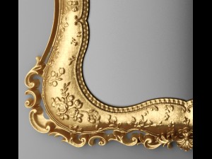 baroque frame mirror 3D Модель