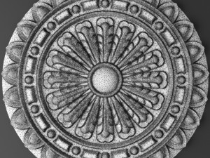 rosette round molding 3D 模型