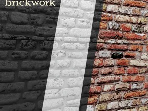 dinding batu bata Model 3D