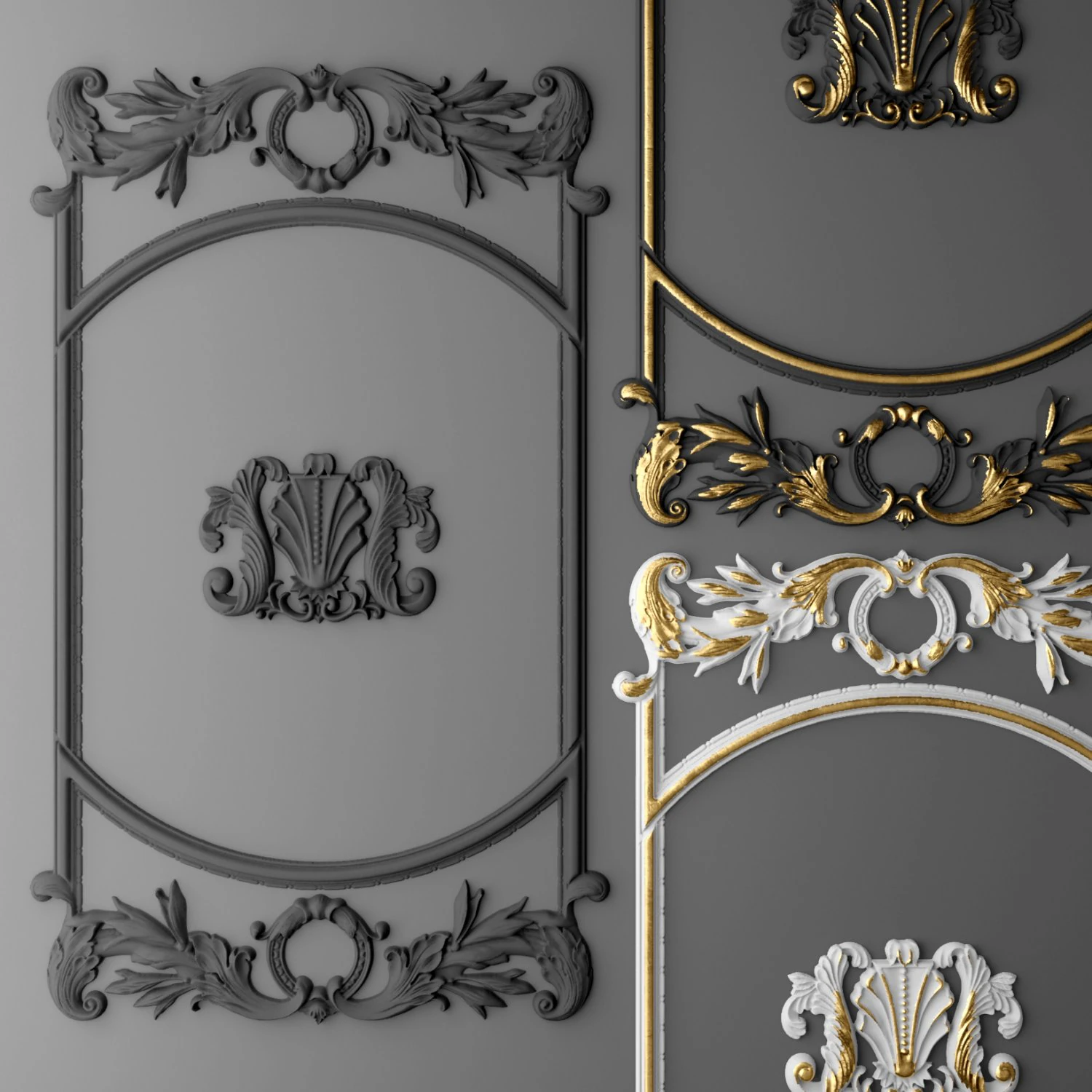 boiserie molding 3D Model .c4d .max .obj .3ds .fbx .stl .blend 