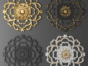 rosette round molding 3D Model