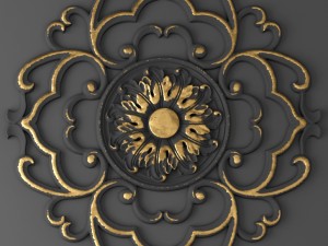 rosette round molding 3D Модель