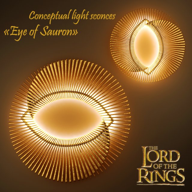 eye of sauron sconces Model 3D .c4d .max .obj .3ds .fbx .stl .blend 
