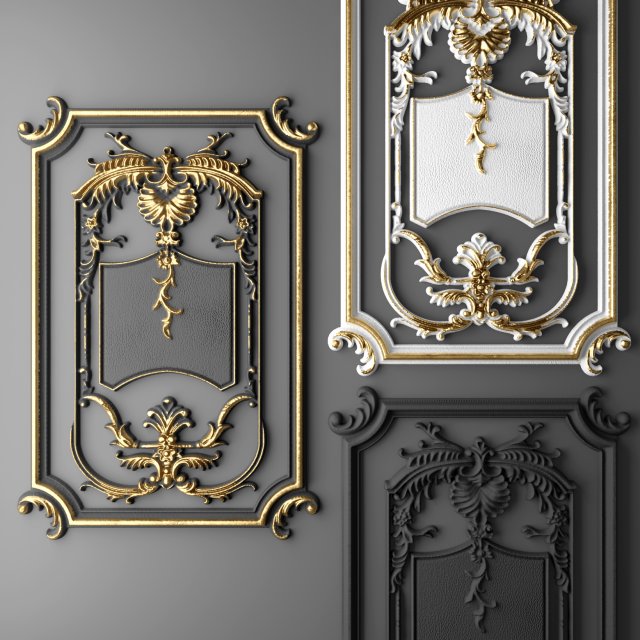 boiserie molding 3D Model .c4d .max .obj .3ds .fbx .stl .blend 