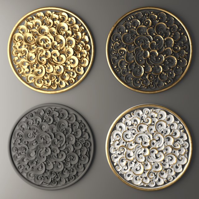 rosette round molding Modelo 3D .c4d .max .obj .3ds .fbx .stl .blend 
