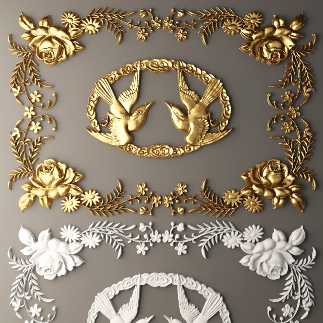 rosette molding 3D-Modell .c4d .max .obj .3ds .fbx .stl .blend 