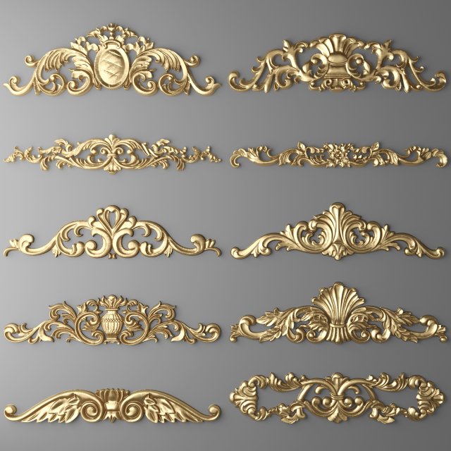 fretwork set Modelo 3D .c4d .max .obj .3ds .fbx .stl .blend 