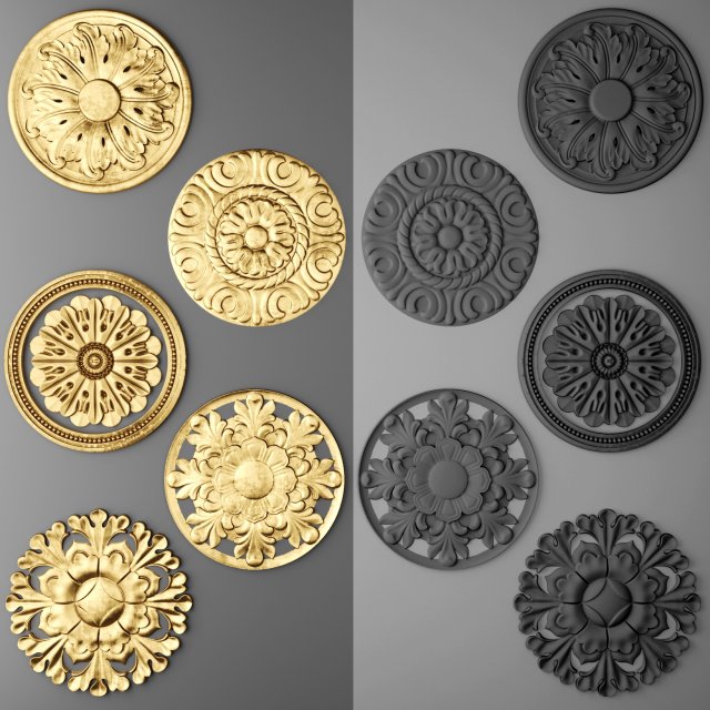 rosette set Modello 3D .c4d .max .obj .3ds .fbx .stl .blend 