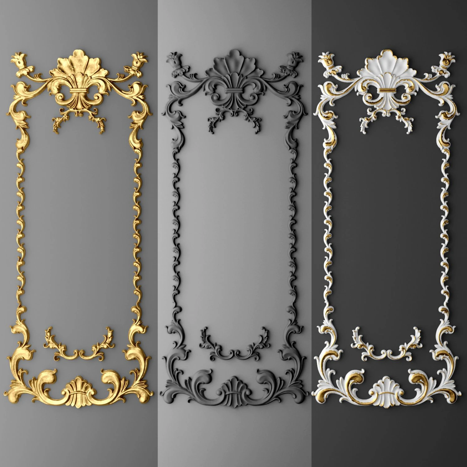 boiserie molding 3D Model .c4d .max .obj .3ds .fbx .stl .blend 