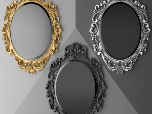 Baroque oval frame 3D मॉडल