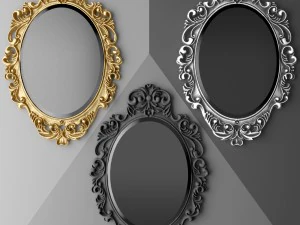 巴洛克椭圆形框架 3D 模型