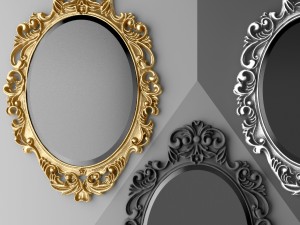 Baroque oval frame 3Dモデル