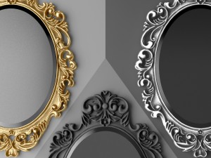 Baroque oval frame 3Dモデル