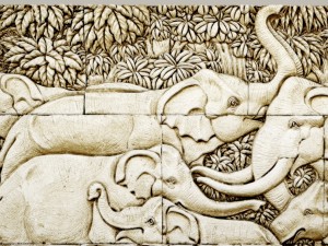 elephant bas relief 3D Модель
