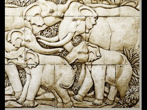 elephant bas relief 3D Модель