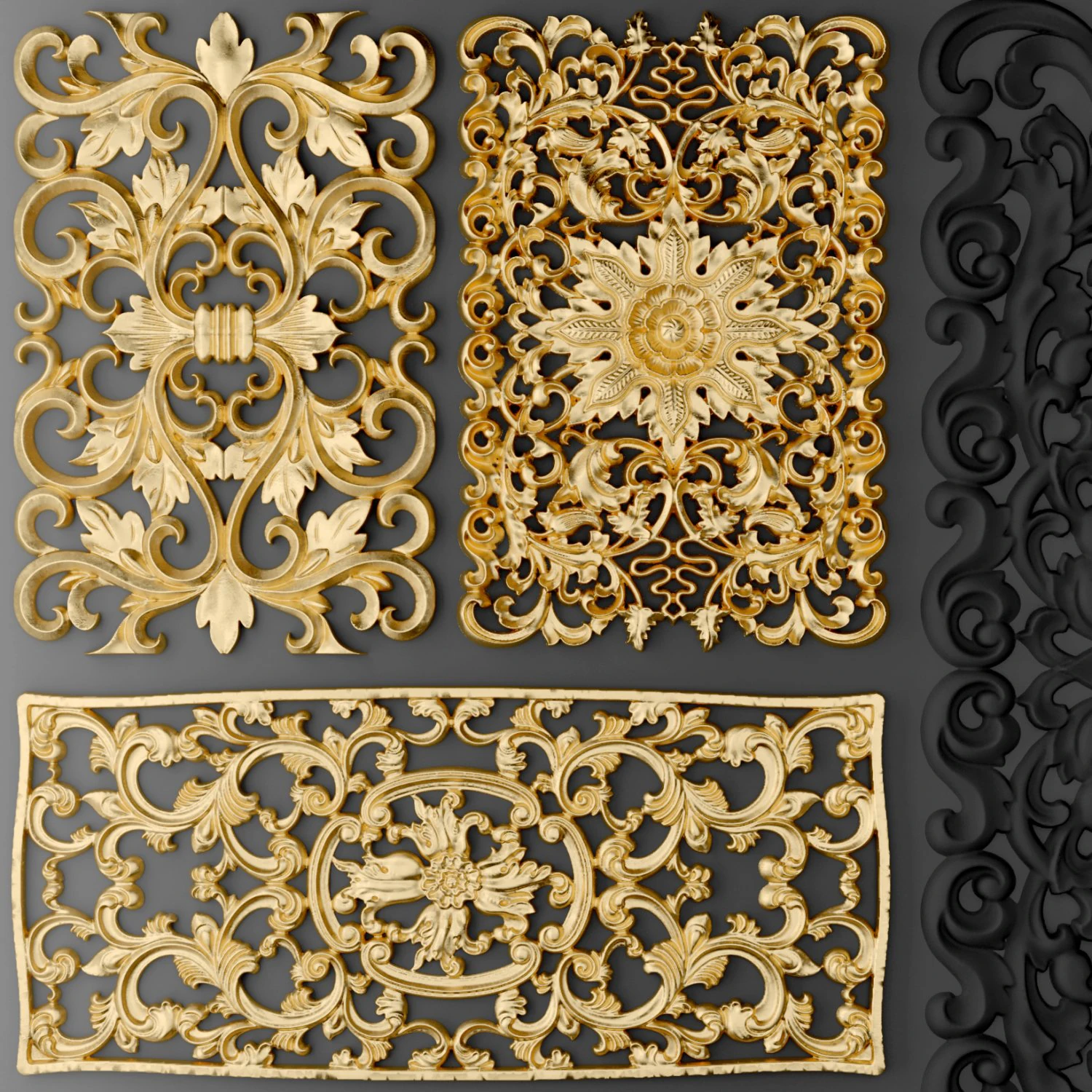fretwork set 3d 3D Model .c4d .max .obj .3ds .fbx .stl .blend
