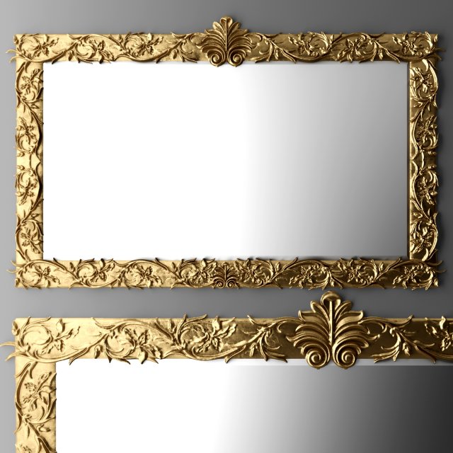 classic style mirror 3D Модель .c4d .max .obj .3ds .fbx .stl .blend 