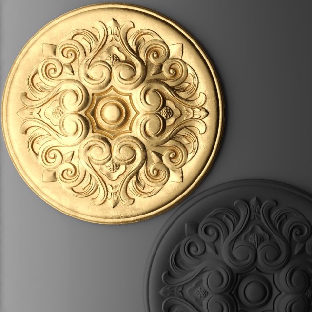 rosette round molding 3d 3D Модель .c4d .max .obj .3ds .fbx .stl .blend 