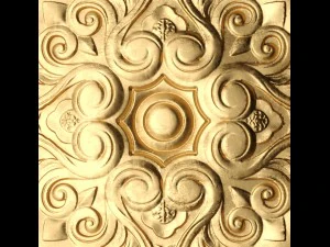 rosette round molding 3d 3D Model