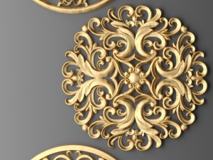 rosette round molding 3D 모델