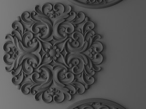 rosette round molding 3D 모델