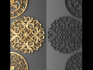 rosette round molding 3D 모델