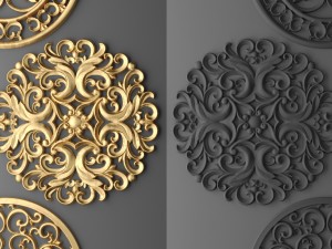 rosette round molding 3D 모델