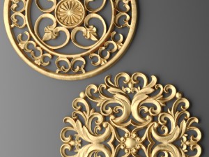 rosette round molding 3D 모델