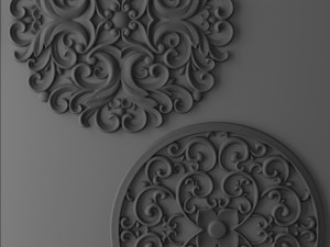 rosette round molding 3D 모델