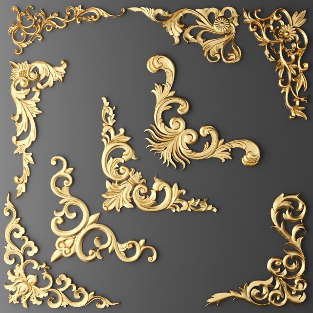 cartouches set 3D मॉडल .c4d .max .obj .3ds .fbx .stl .blend 