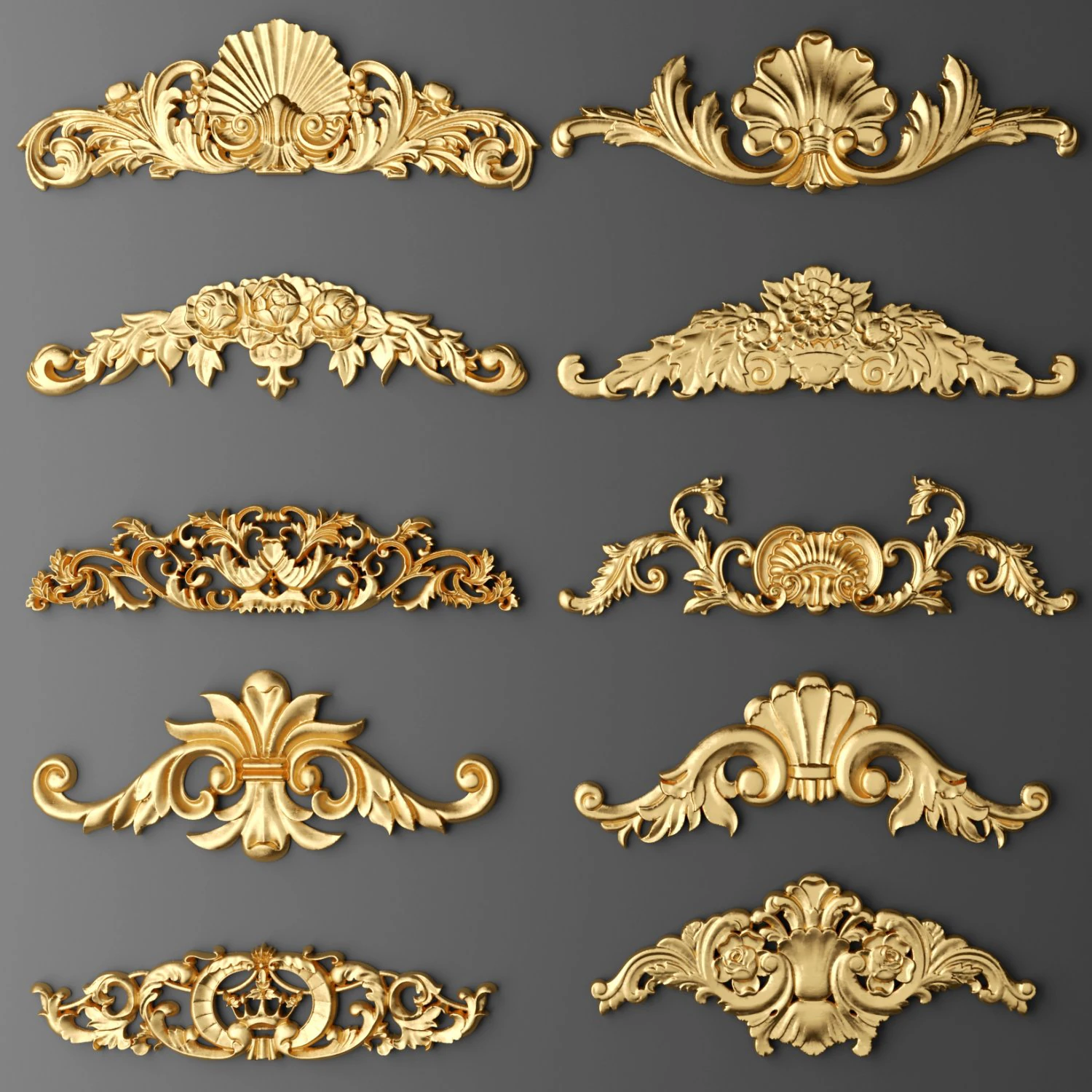 カルトゥーシュセット 3Dモデル .c4d .max .obj .3ds .fbx .stl .blend 