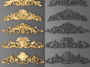 Cartouches set 3D Model