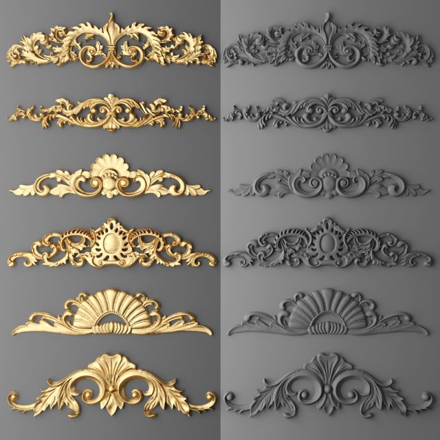 cartouches set Modello 3D .c4d .max .obj .3ds .fbx .stl .blend 