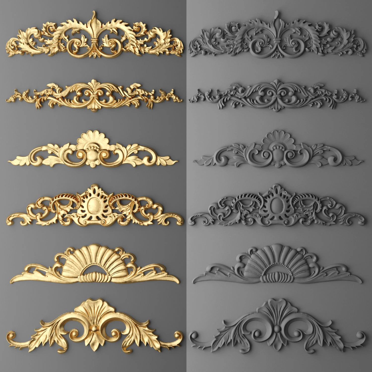 cartouches set 3D Model .c4d .max .obj .3ds .fbx .stl .blend 