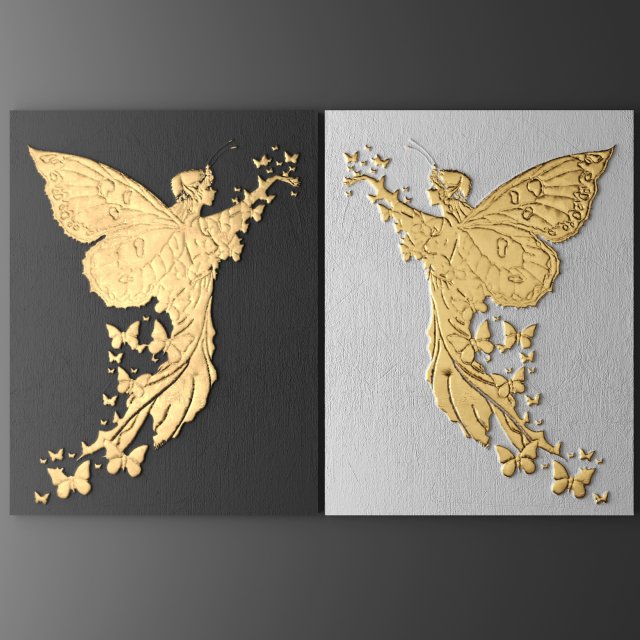 butterfly wall panel 3D Model .c4d .max .obj .3ds .fbx .stl .blend 