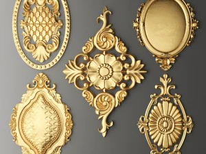 रोसेट गोल मोल्डिंग 3D मॉडल