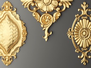rosette round molding 3D मॉडल