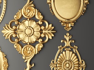 rosette round molding 3D मॉडल