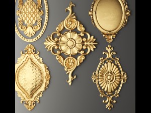 rosette round molding 3D मॉडल