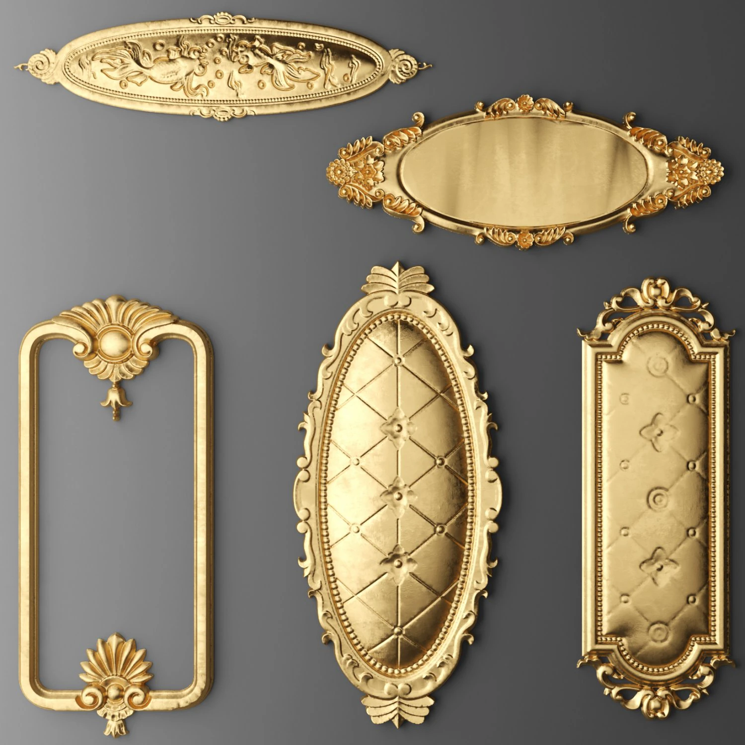 rosette round molding 3D Model .c4d .max .obj .3ds .fbx .stl .blend 
