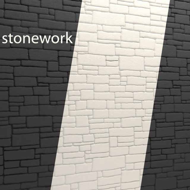 stone wall 3D Model .c4d .max .obj .3ds .fbx .stl .blend 