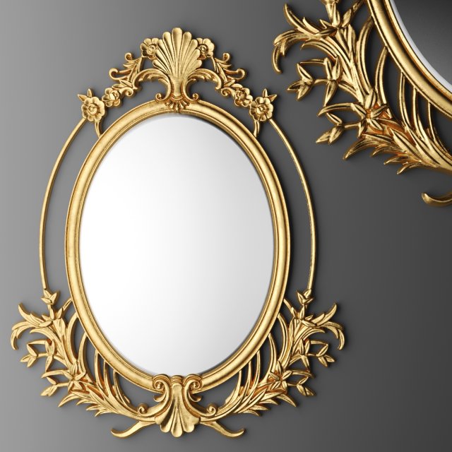 baroque oval frame 3D 모델 .c4d .max .obj .3ds .fbx .stl .blend 