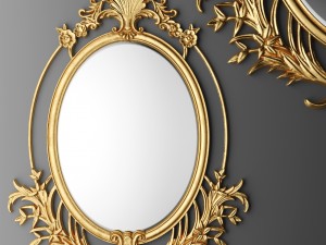 baroque oval frame 3D 모델