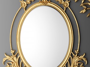baroque oval frame 3D 모델