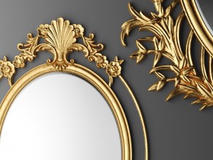 baroque oval frame 3D 모델