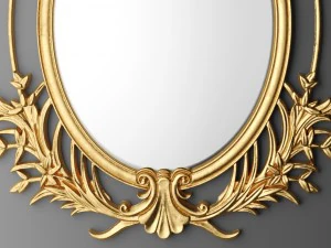 baroque oval frame 3D Model